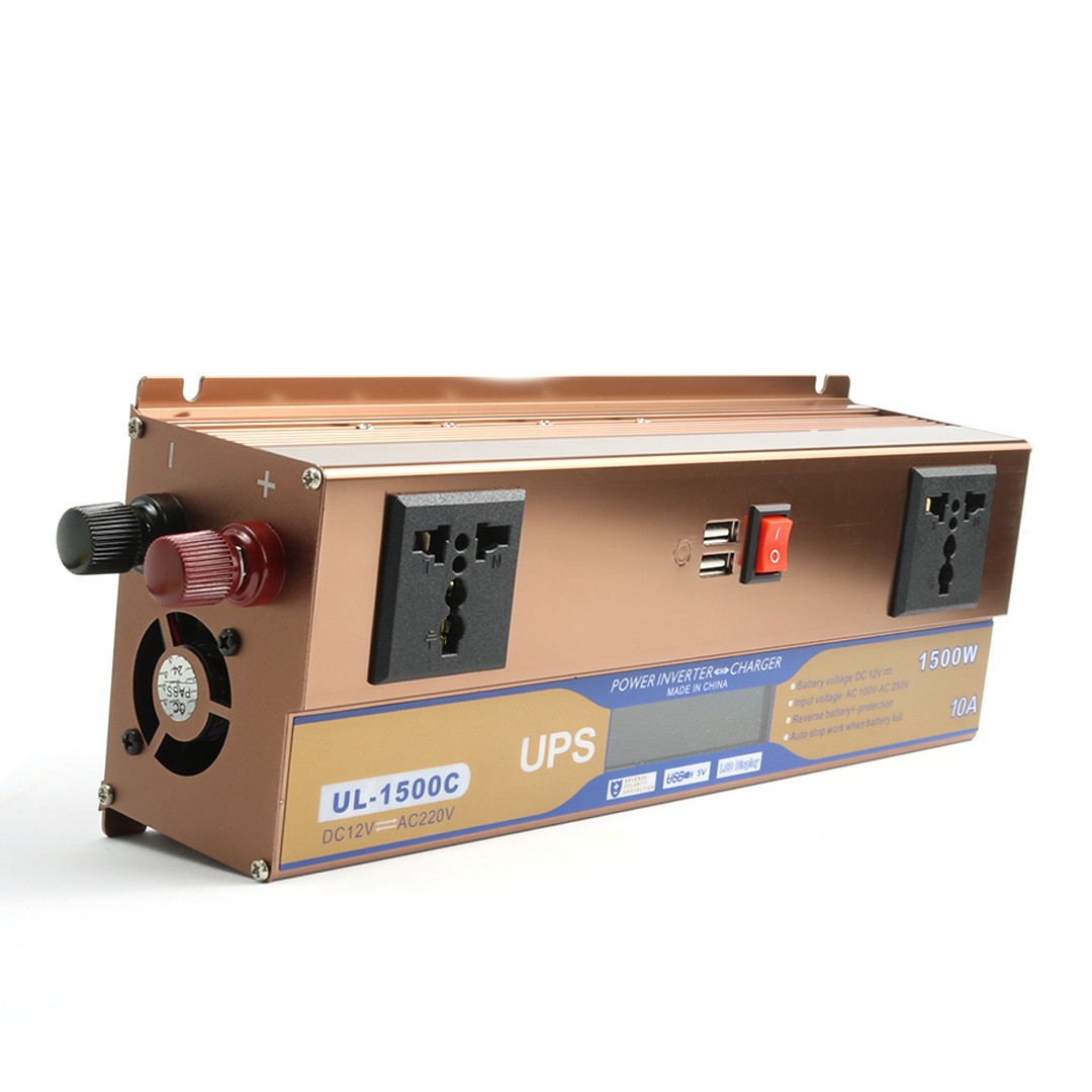1500W DC 12V to AC 220V Power Inverter Charger